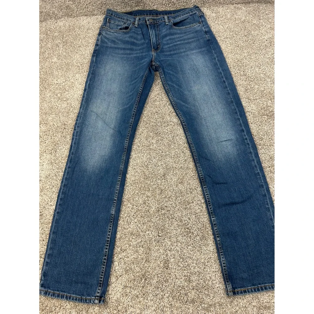 Levis 514 Straight Fit Mens Blue Denim Jeans W33 L34 Medium Wash Stretch #0755